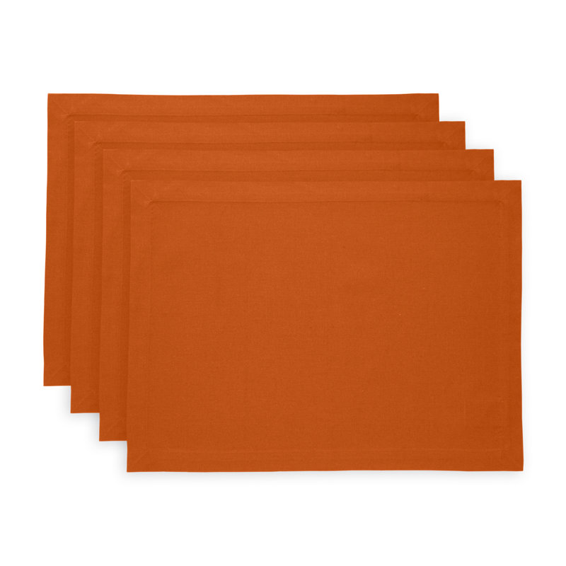 Dru - Cotton Linen Plain Placemats, Cinnamon