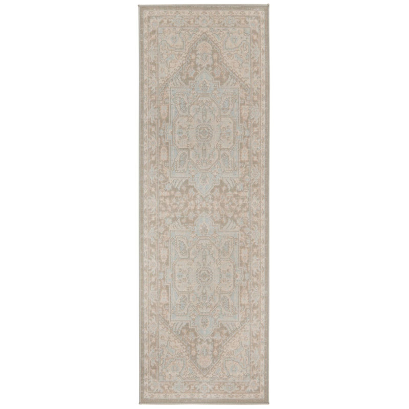 Tapis traditionnel Matthei couleur pierre, Tapis de couloir 2 pi x 6 pi