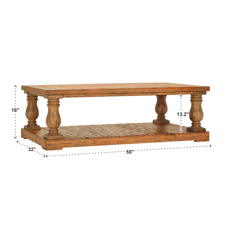 Ensemble de tables basses 3 pièces Parie, Pin vieilli