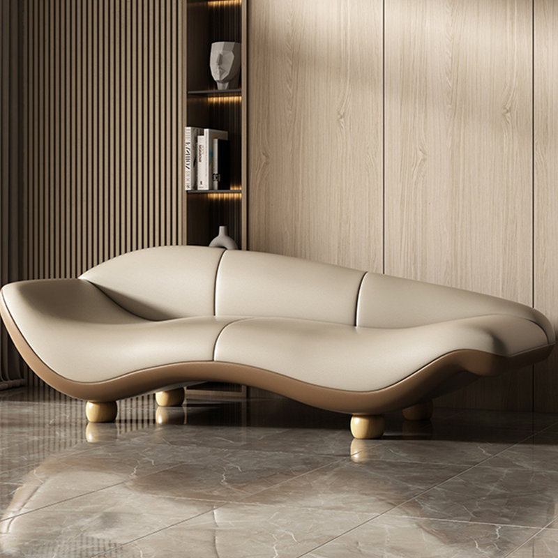 Chaise longue d'intérieur en bois massif Minimalist, Face à la gauche, Kaki clair