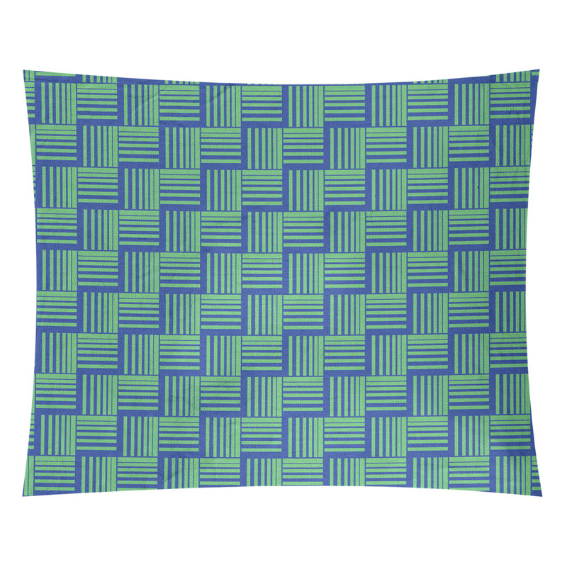 Tapisserie, H 68 po x l 80 po, Bleu/vert