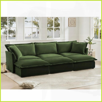 Modern Chenille 3-Seat Living Room Sofa – Removable Covers, Versatile Configurations &amp; Plush Comfort