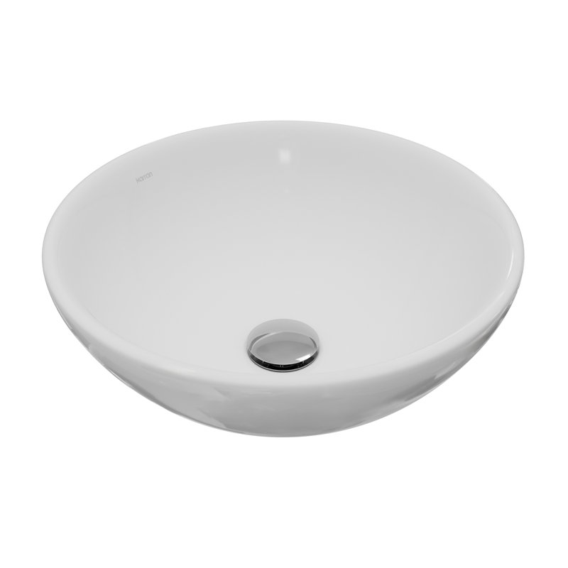 Karran Valera 16 In. Vitreous China Round Vessel Bathroom Sink