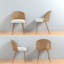 Chaises de salle à manger confortables, boho moderne en métal de rotin pour la cuisine