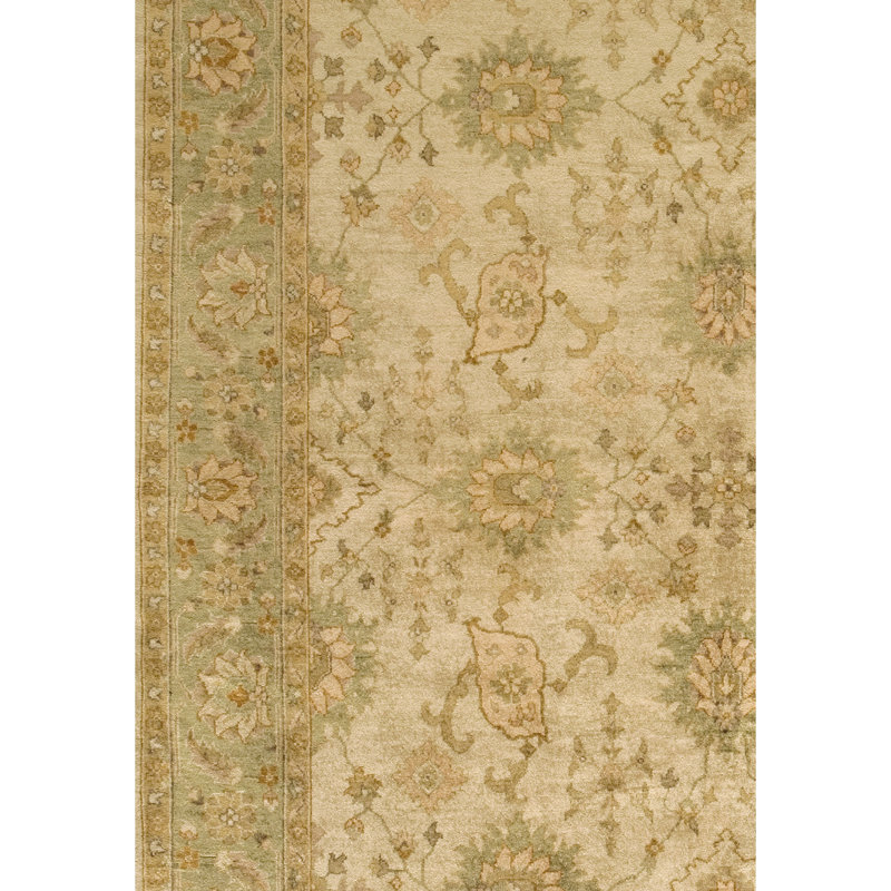 Wool Oriental Area Rug in Brown/Beige, Rectangle 4' x 6'