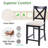 Mableton Wooden Counter Stools with Linen Upholstered Seat