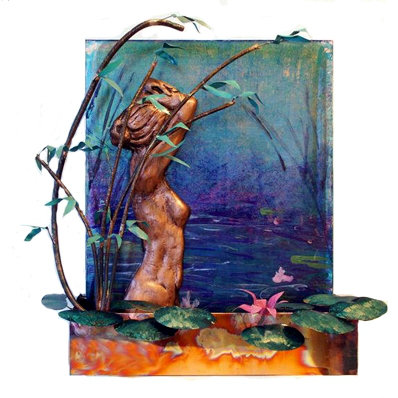 Resin Metal Waterfall Fountain