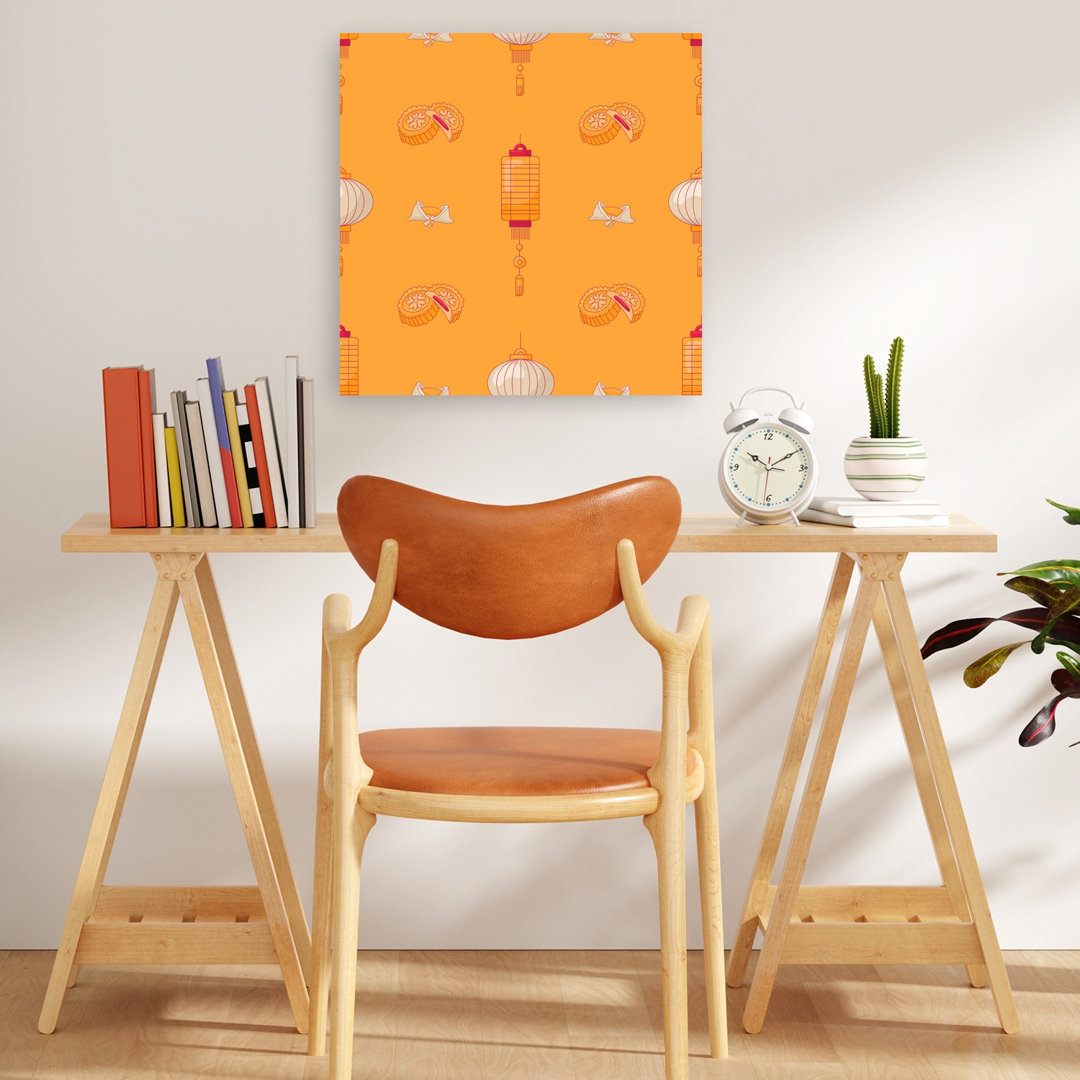 Festive Mooncake Lanterns Traditional Autumn Wall Art Print