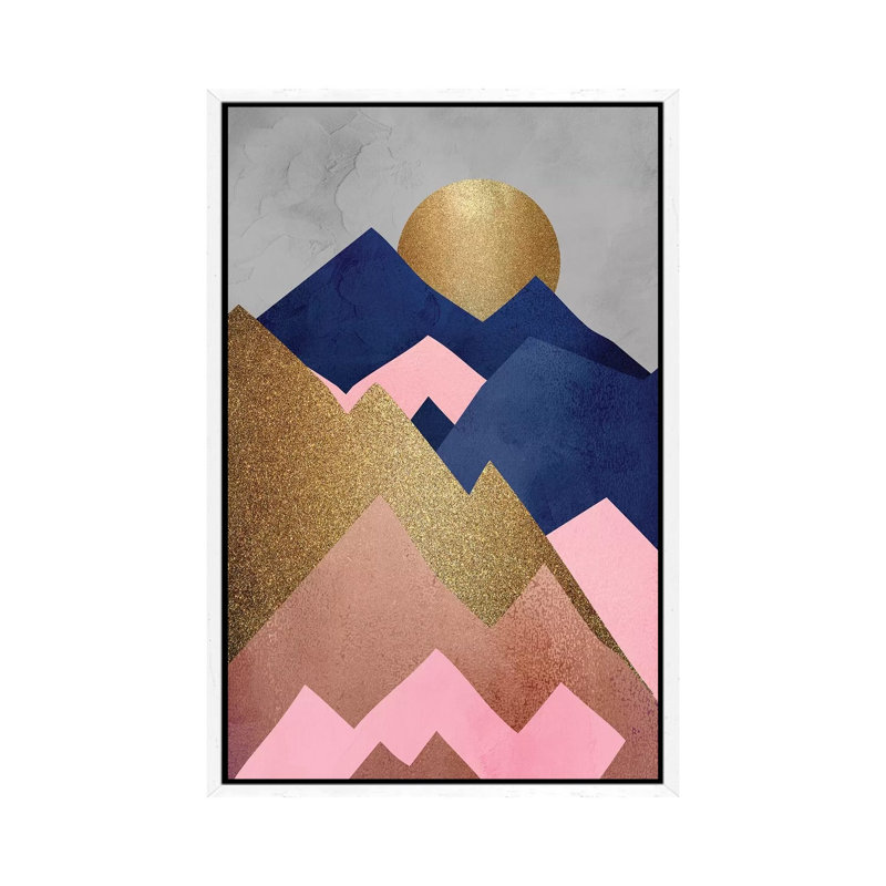 Mountain Range I 1 Piece Wall Art on Canvas, 101.6cm H x 66.04cm W x 3.81cm D, White Framed