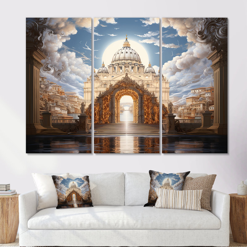 Ensemble de salon mural St. Peter's Pearly Gates I - Christianity, Toile tendue, H 32 po x l 48 po x P 1 po