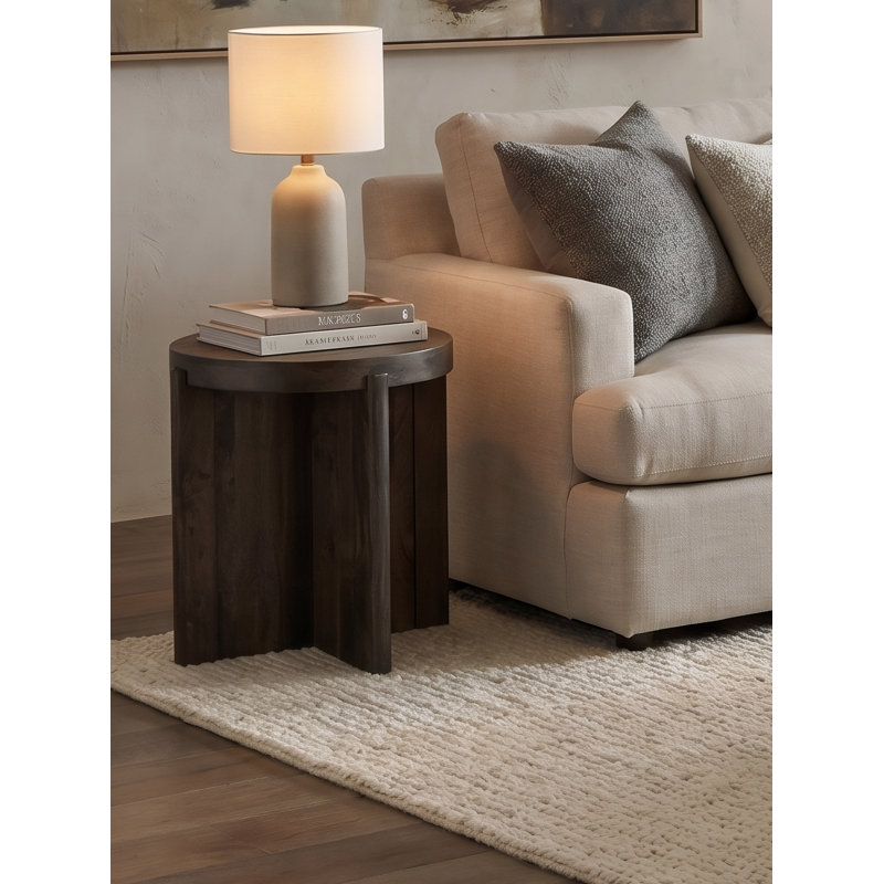 Josiane Solid Wood End Table, Walnut