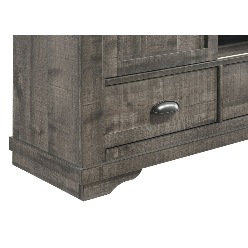 Ensemble de chambre à coucher avec lit-bateau Ermel 3-4_Brianne, gris, Grand