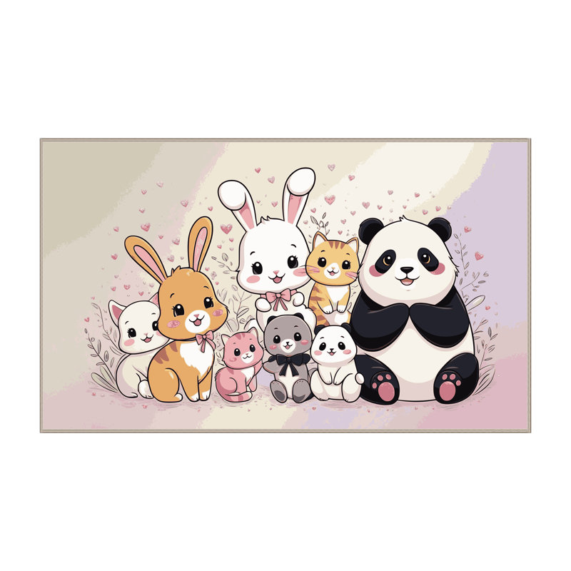 Tapis pour enfants mignons lavables Dakota Fields, Rectangulaire 2 pi x 3 pi