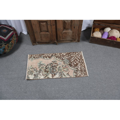 Enchanteur fait à la main tapis turc rétro avec motif floral rustique pour un accueil chaleureux