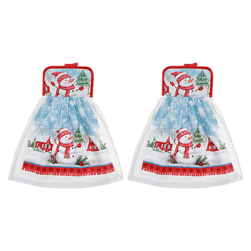 Ensemble de 2 serviettes à main Tie (bonhomme de neige)