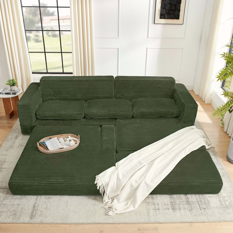 Canapé modulaire L, Vert
