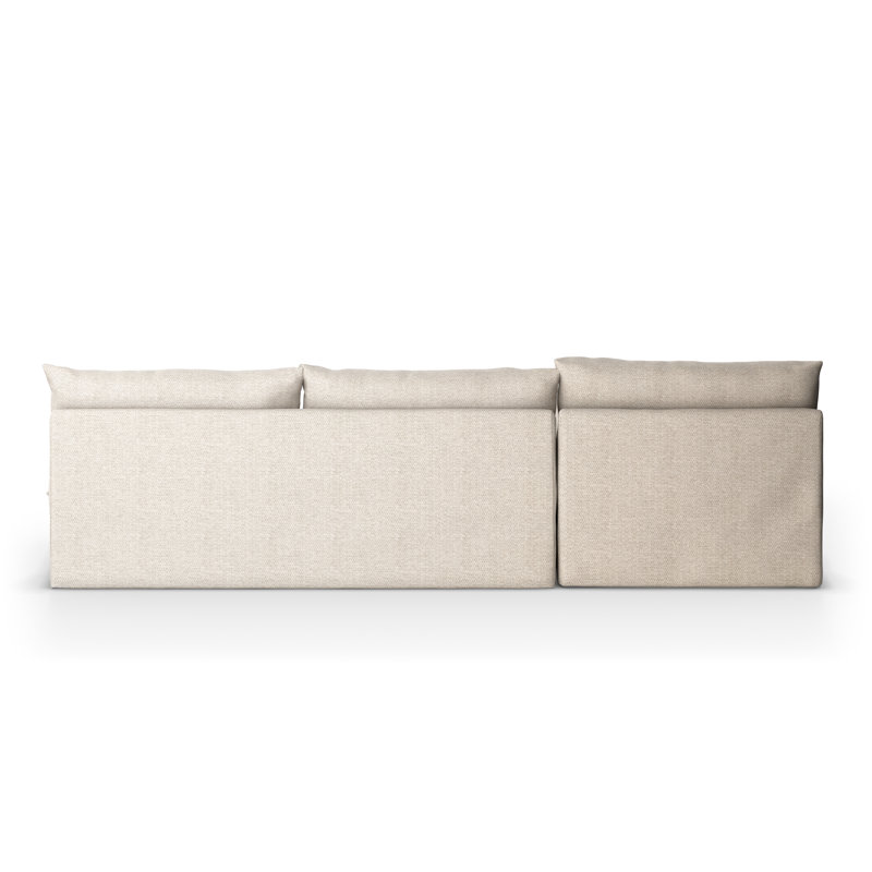 Ammon 111'' Wide Aluminum Patio Sectional with Cushions, Faye Sand