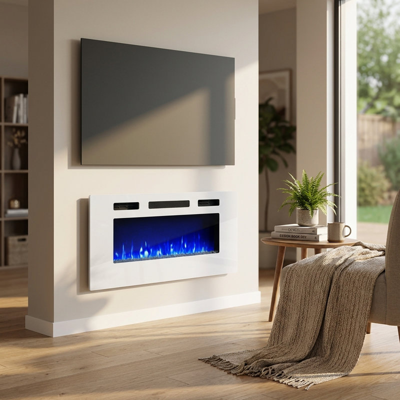 Johna Electric Fireplace Insert, White