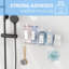  Serviteur de douche mural en acrylique, tablette adhésive avec ruban adhésif, organisateur de douche sans perçage, tablettes transparentes pour la salle de bain, longue
