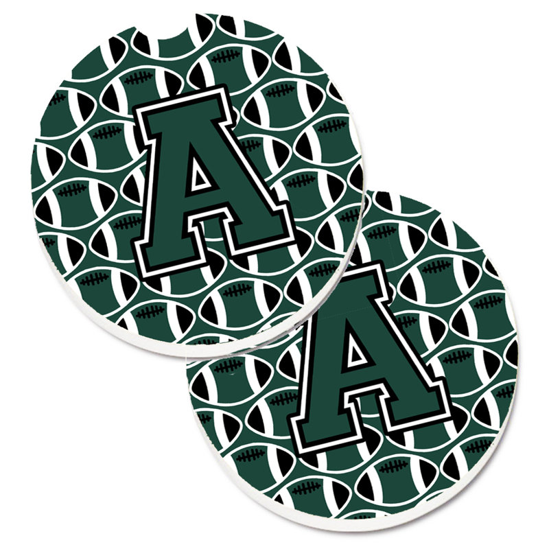 Sous-verre de football, A, Vert / blanc