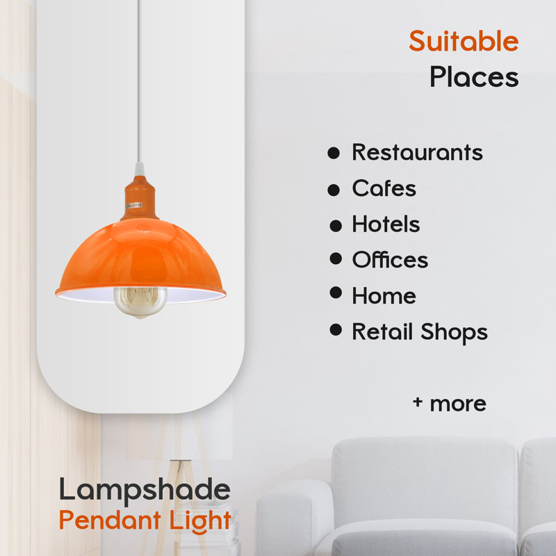 Gingras 2 - Light White Single Pendant, No, Orange