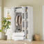Armoire-penderie 3 portes avec tiroirs et armoire, blanc