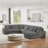 U-Shaped Corduroy Sectional Sofa With A Chaise Lounge-306536237