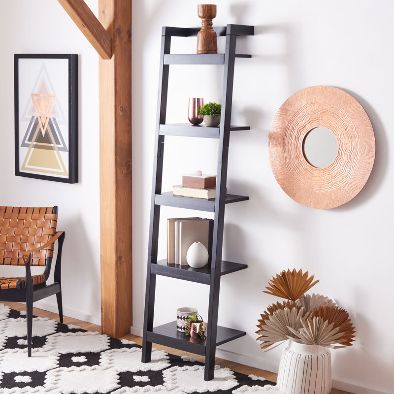 Alexzander Ladder Bookcase, 72.44'' H x 18.11'' W, Black