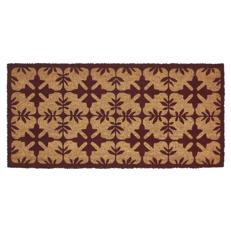 Durango Burgundy Coir Rug Rect, 17" W x 36" L