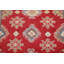Tapis unique en laine noué à la main Kazak de 4 pi x 5 pi 7 po rouge Nithun