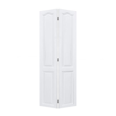 Crafted Modern Door 3/4'' Thick 28 In. X 79 In. Solid Core White Finished Mdf Bi-Fold Door With Hardware Kit