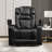  36.2'' Top Faux Leather Power Reclining Home Theater Seating With Cupholders & USB & Storage & LED-99276414