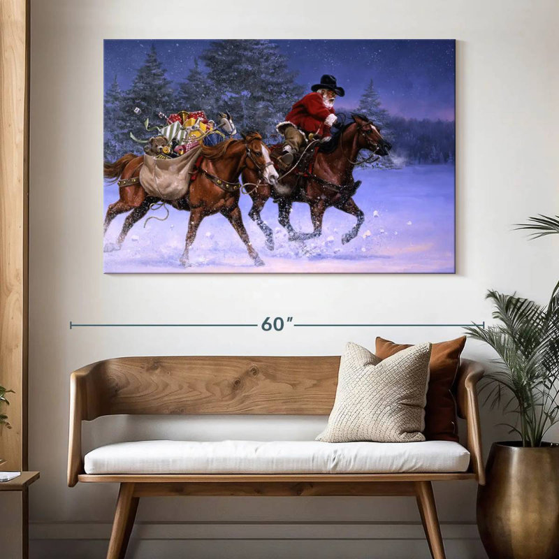 Ruée de Noël Lelend, H 34 po x l 51 po
