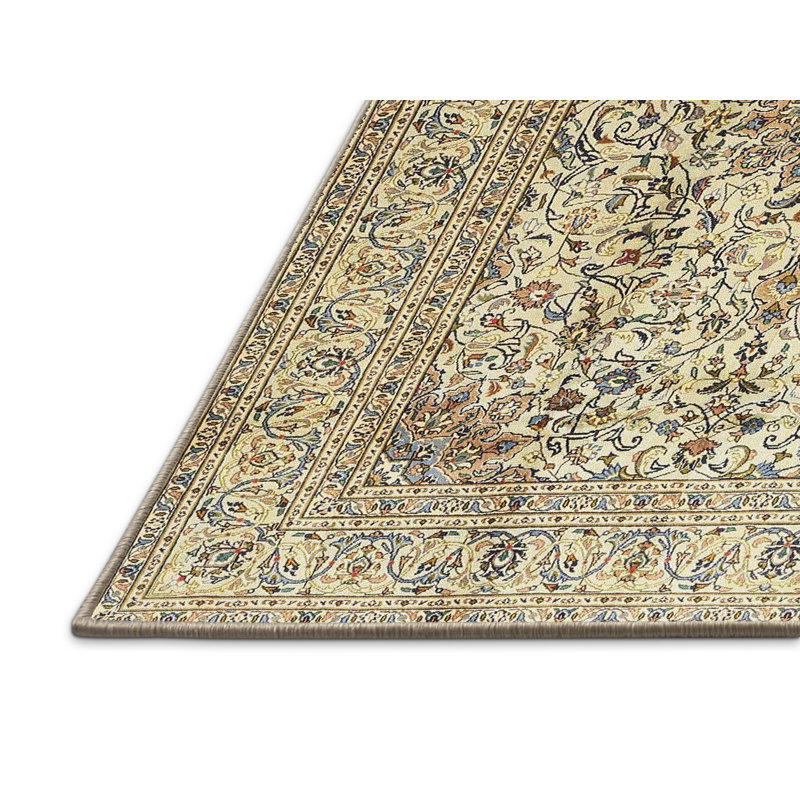 Tapis vert/brun traditionnel, Rectangle 4 pi x 6 pi