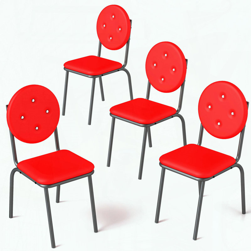 Ensemble de 4 tabourets de bar - Similicuir - Imperméable - Pieds en métal
