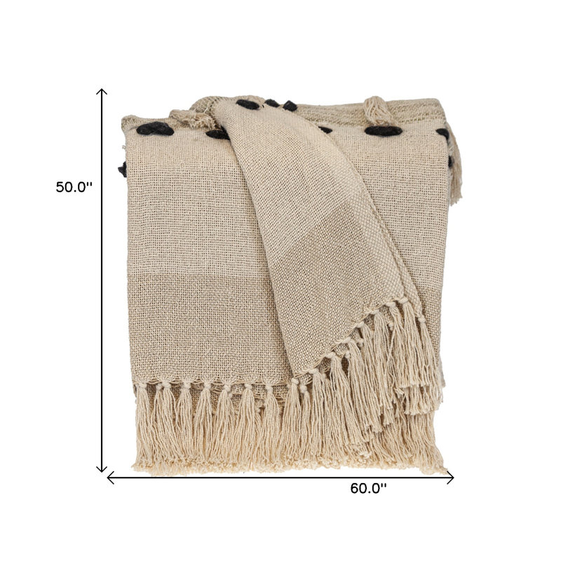 Jeté en coton beige
