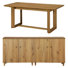 Ensemble de table de salle à manger 69 "à tréteaux avec buffet 2 en 1