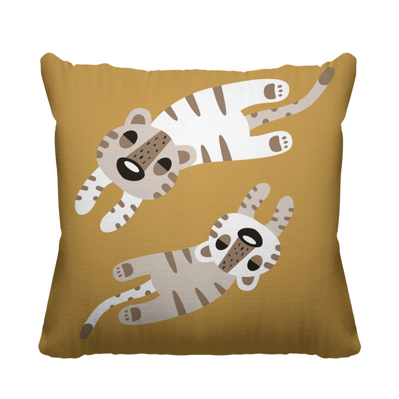 Coussin Jiba, L 15 po x H 15 po, Ocre