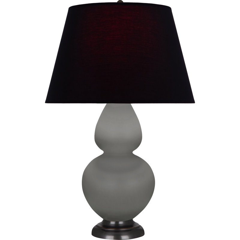 Petite lampe d'appoint à double gourde, Gris / bronze, H 31 po x l 9,5 po x P 15 po, Noir / Rouge