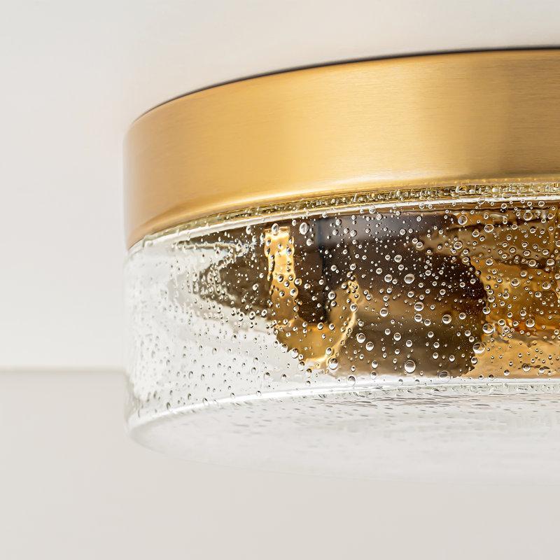Boatner Glass Flush Mount, Brushed Gold