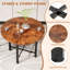 Table de salle à manger ronde et pliante, plateau en bois de 36 po avec structure en acier