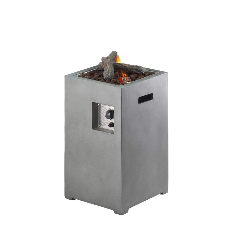 Rectangle Polyresin Propane Smokeless Outdoor Fireplace