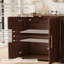 Buffet moderne avec rangement pour câbles et tablettes réglables-808775520