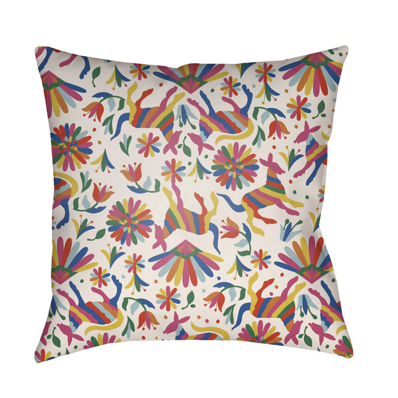 Lolita Pablo Floral Outdoor Reversible Throw Pillow, White, 22" H x 22" W x 3" D
