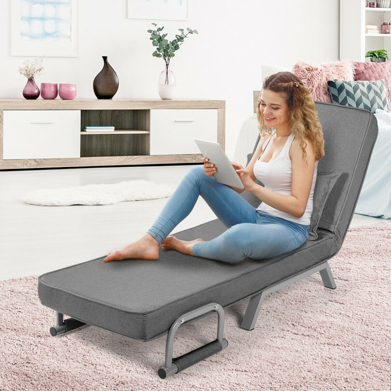 Chaise longue inclinable à deux accoudoirs Lippi, Gris