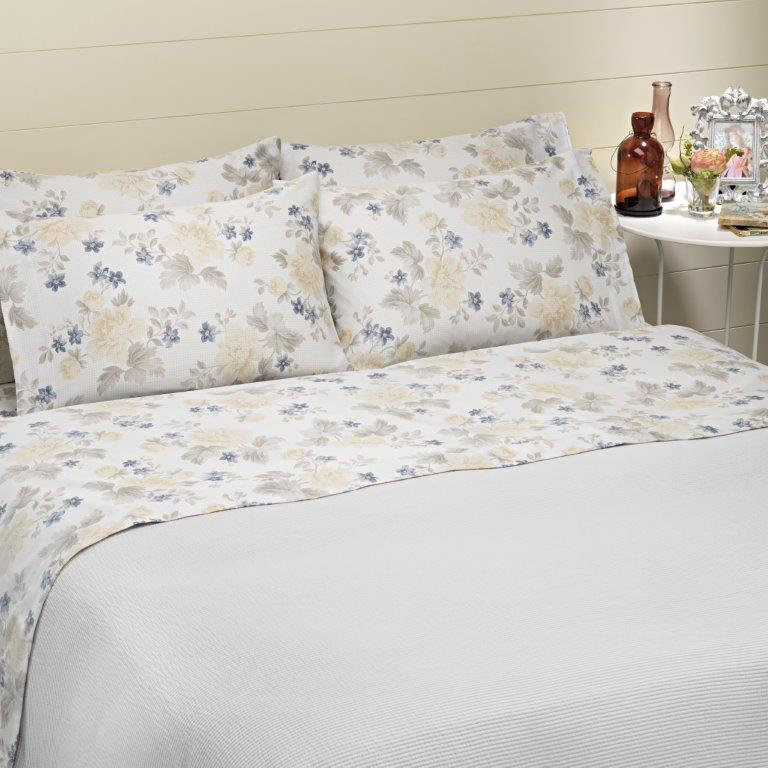 Ensemble de draps en coton 4 pièces 100% Bridgeport, Ensemble de draps pour très grand lit avec 2 taie