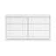 Commode large Kally, 6 tiroirs, finition bois blanc mat moderne, 61 po