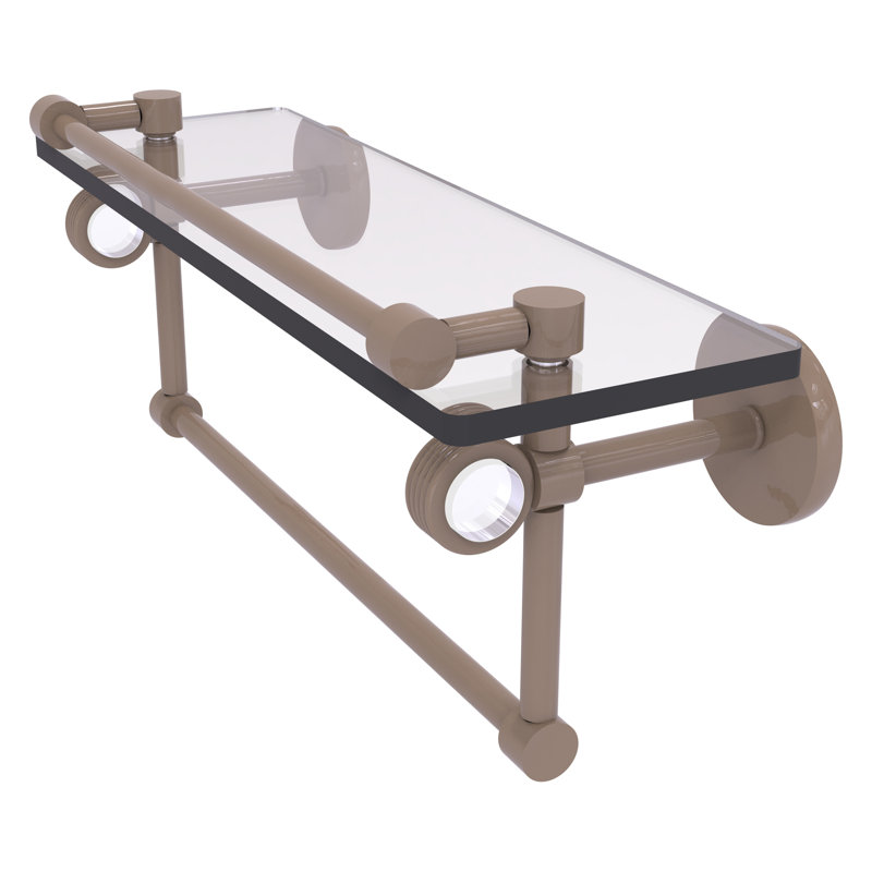 Tablette flottante avec barre à serviettes Clearview, H 6,7 po x l 16 po x P 5,8 po, Beige ombré