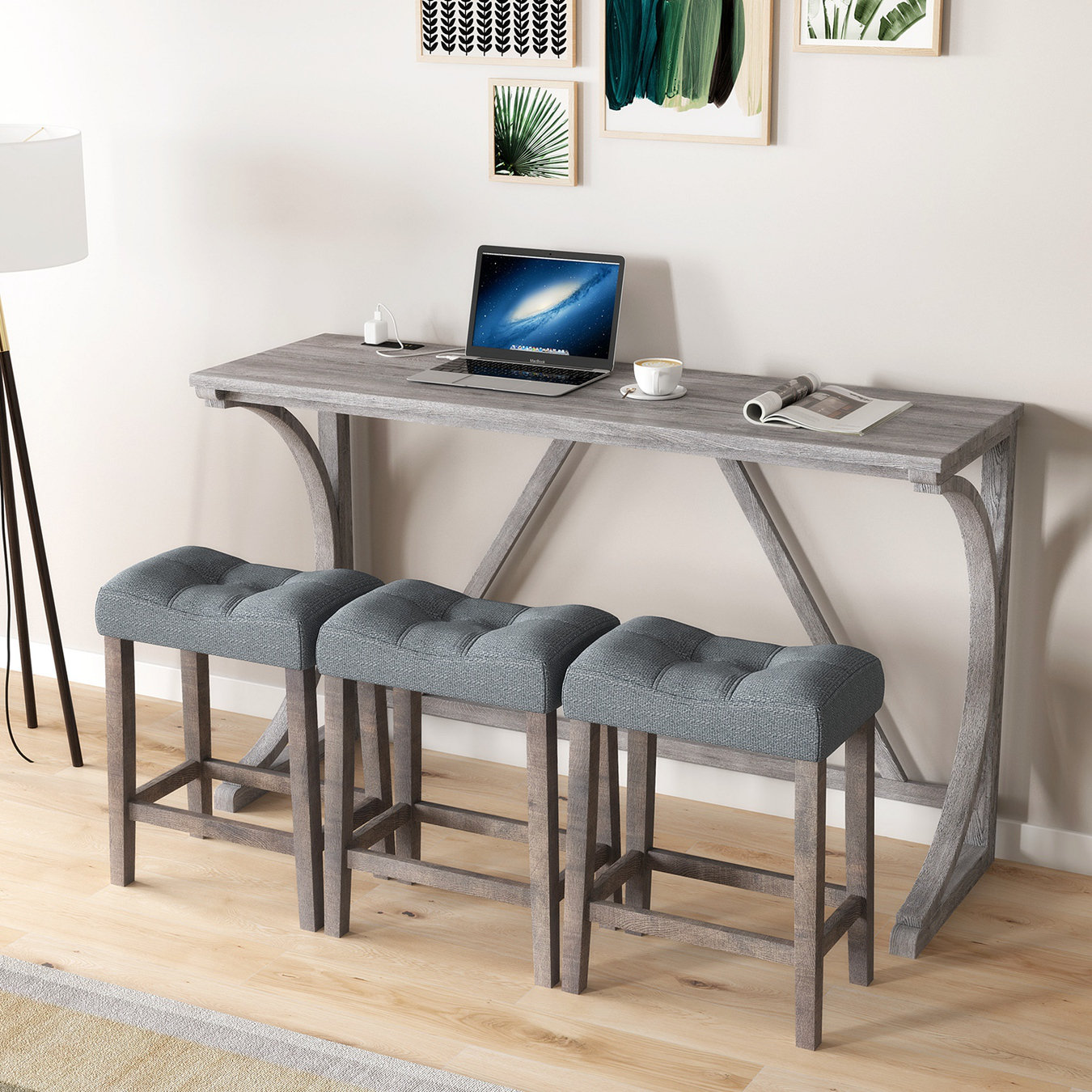 Winston Porter Bar Table Set Bar Table with Stools Pub Table Set