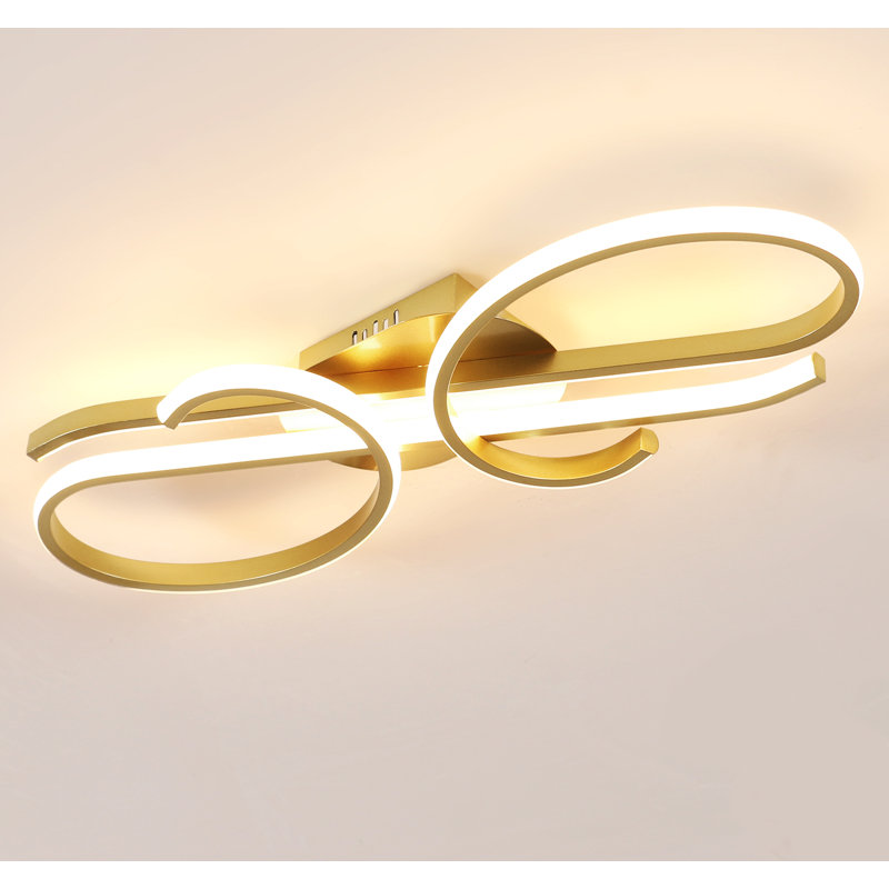  Gold 42cm LED Semi Flush Mount, 7cm H x 55cm W x 20cm D
